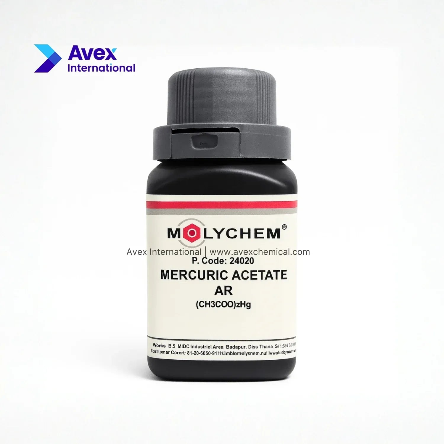 Mercuric Acetate AR – (CH₃COO)₂Hg (25g Packing)